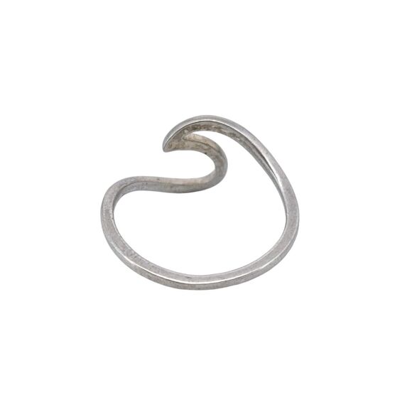 Vintage Sterling Silver 925 Minimalist Wave Ring Size 5 - Picture 4 of 9